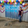 Kathryn Beseth left life in Missouri to spend this school year teaching children in pre-school, kindergarten and grades 1-3 English. The decoration says "Thank you for your support, Kathryn."